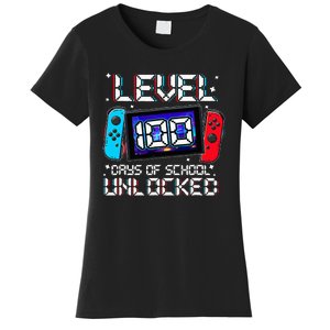 Level 100 Days Of School Unlocked Gamer Video Games Women's T-Shirt