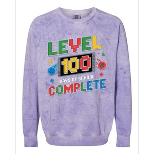 Level 100 Days Of School Complete Happy 100th Day Of School Colorblast Crewneck Sweatshirt