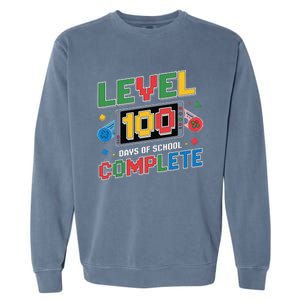 Level 100 Days Of School Complete Happy 100th Day Of School Garment-Dyed Sweatshirt