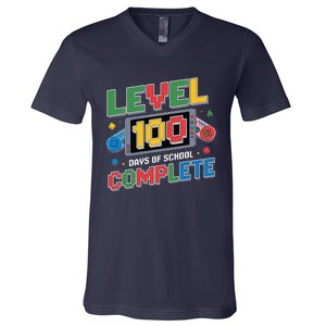 Level 100 Days Of School Complete Happy 100th Day Of School V-Neck T-Shirt