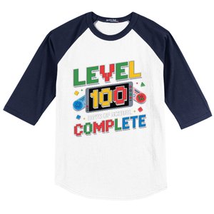 Level 100 Days Of School Complete Happy 100th Day Of School Baseball Sleeve Shirt