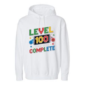 Level 100 Days Of School Complete Happy 100th Day Of School Garment-Dyed Fleece Hoodie