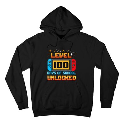 Level 100 Days Of School Unlocked Gamer Funny 100th Day Hoodie