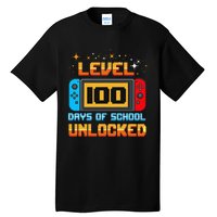 Level 100 Days Of School Unlocked Gamer Funny 100th Day Tall T-Shirt