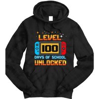 Level 100 Days Of School Unlocked Gamer Funny 100th Day Tie Dye Hoodie