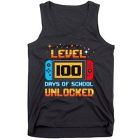 Level 100 Days Of School Unlocked Gamer Funny 100th Day Tank Top