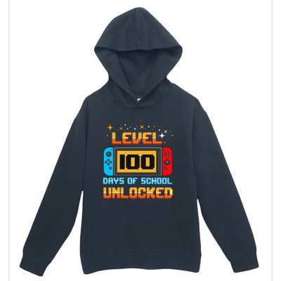 Level 100 Days Of School Unlocked Gamer Funny 100th Day Urban Pullover Hoodie