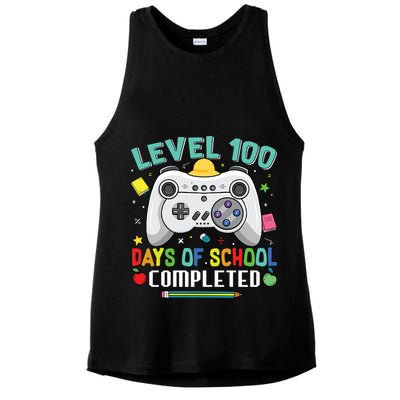 Level 100 Day's Of School Funny Completed Ladies PosiCharge Tri-Blend Wicking Tank