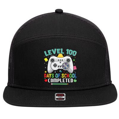 Level 100 Day's Of School Funny Completed 7 Panel Mesh Trucker Snapback Hat