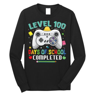 Level 100 Day's Of School Funny Completed Long Sleeve Shirt