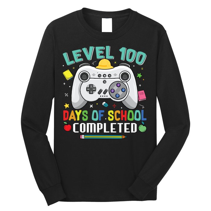 Level 100 Day's Of School Funny Completed Long Sleeve Shirt