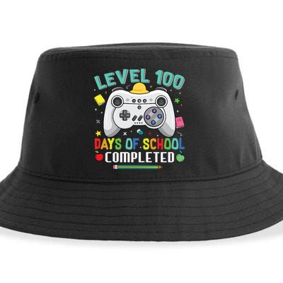 Level 100 Day's Of School Funny Completed Sustainable Bucket Hat