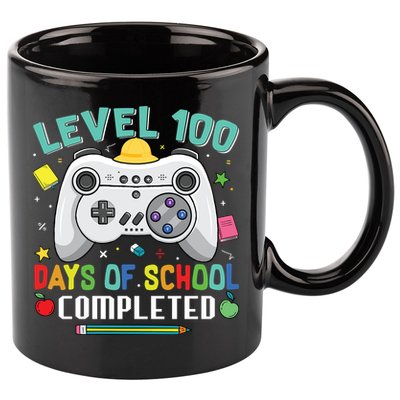 Level 100 Day's Of School Funny Completed 11oz C Handle Ceramic Mug