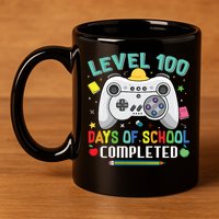 Level 100 Day's Of School Funny Completed 11oz C Handle Ceramic Mug