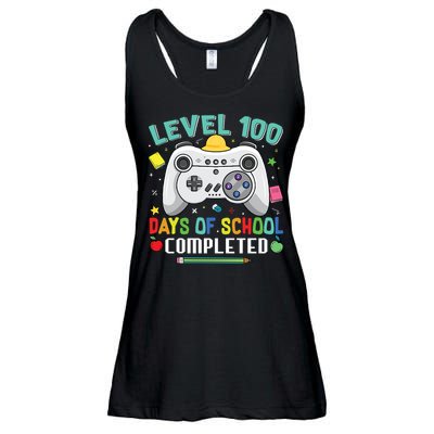 Level 100 Day's Of School Funny Completed Ladies Essential Flowy Tank
