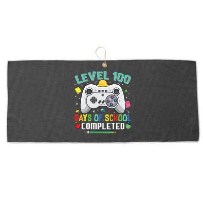Level 100 Day's Of School Funny Completed Large Microfiber Waffle Golf Towel