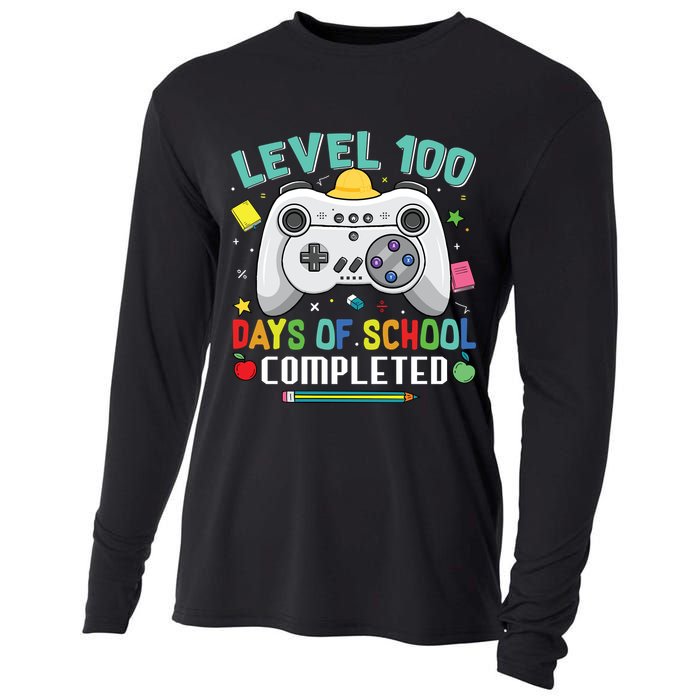 Level 100 Day's Of School Funny Completed Cooling Performance Long Sleeve Crew
