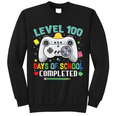 Level 100 Day's Of School Funny Completed Tall Sweatshirt