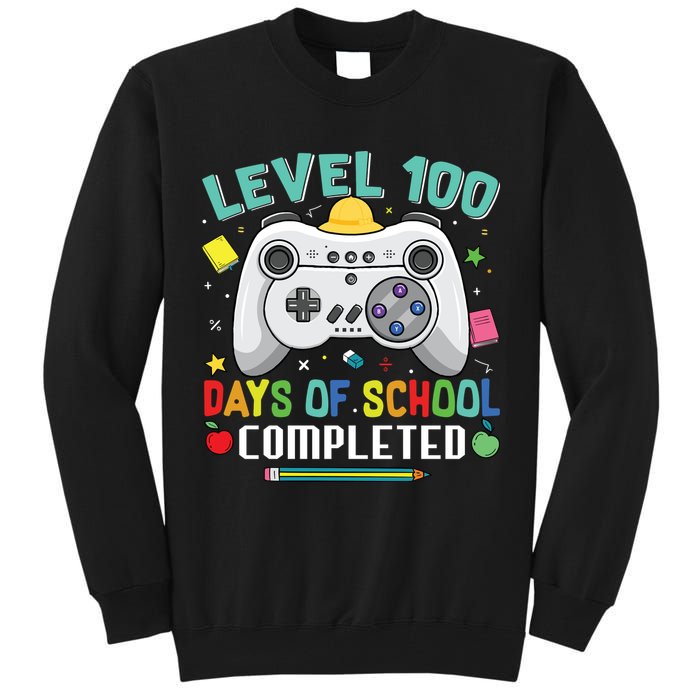 Level 100 Day's Of School Funny Completed Tall Sweatshirt