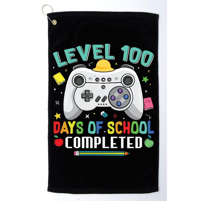 Level 100 Day's Of School Funny Completed Golf Towel
