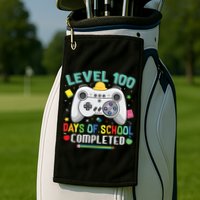 Level 100 Day's Of School Funny Completed Golf Towel