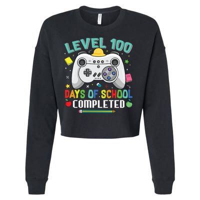 Level 100 Day's Of School Funny Completed Cropped Pullover Crew