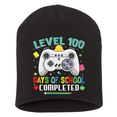 Level 100 Day's Of School Funny Completed Short Acrylic Beanie
