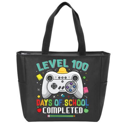 Level 100 Day's Of School Funny Completed Zip Tote Bag