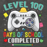 Level 100 Day's Of School Funny Completed Vector Backpack