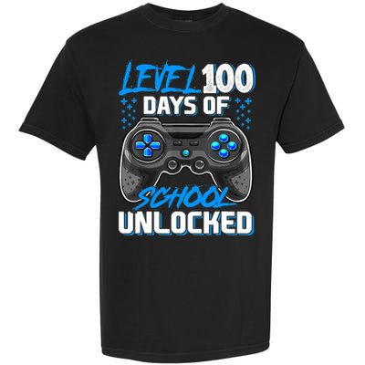 Level 100 Days Of School Unlocked Gamer Video Games Boys Garment-Dyed Heavyweight T-Shirt