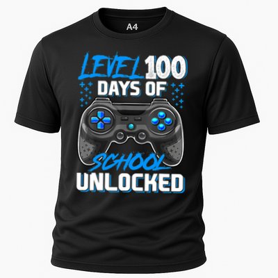 Level 100 Days Of School Unlocked Gamer Video Games Boys Performance Shirt