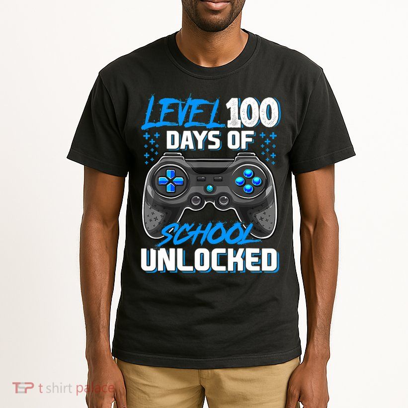 Level 100 Days Of School Unlocked Gamer Video Games Boys Tall T-Shirt