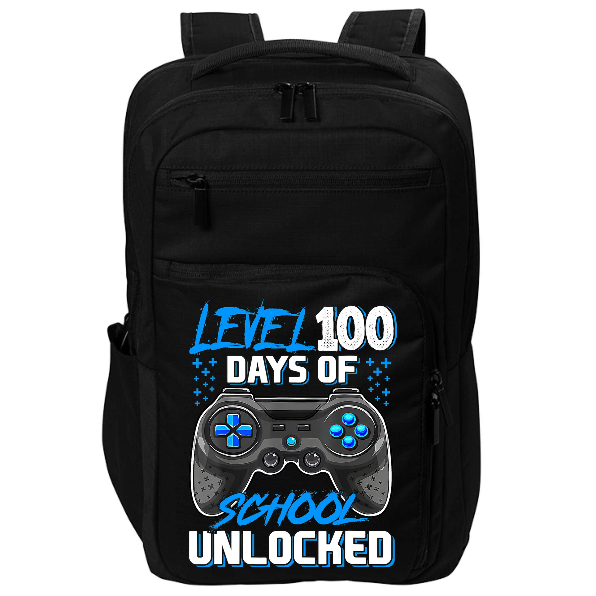 Level 100 Days Of School Unlocked Gamer Video Games Boys Impact Tech Backpack