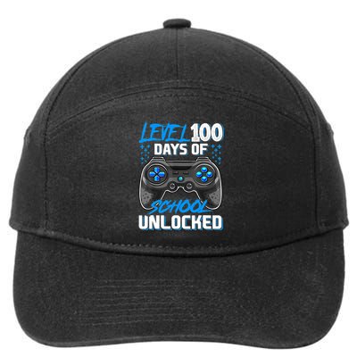 Level 100 Days Of School Unlocked Gamer Video Games Boys 7-Panel Snapback Hat