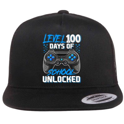 Level 100 Days Of School Unlocked Gamer Video Games Boys Flatbill Hat