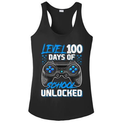 Level 100 Days Of School Unlocked Gamer Video Games Boys Ladies PosiCharge Competitor Racerback Tank