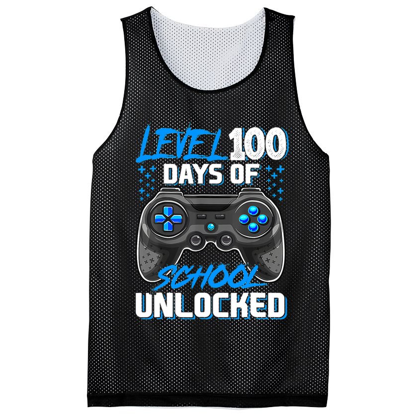 Level 100 Days Of School Unlocked Gamer Video Games Boys Mesh Reversible Basketball Jersey Tank