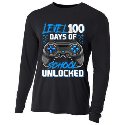 Level 100 Days Of School Unlocked Gamer Video Games Boys Cooling Performance Long Sleeve Crew
