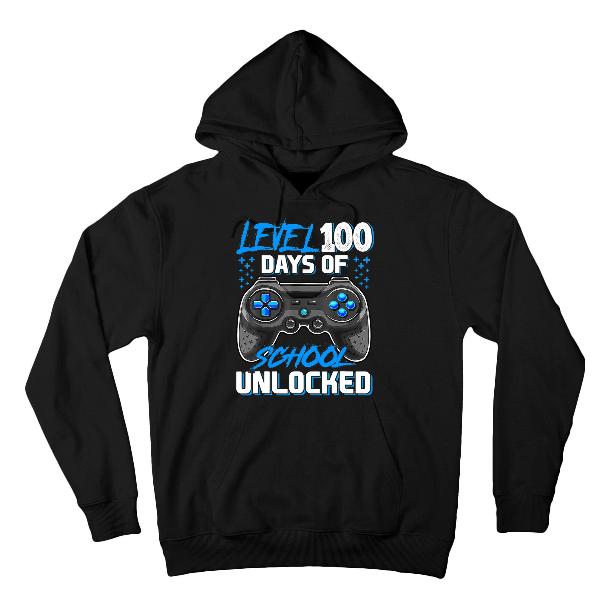 Level 100 Days Of School Unlocked Gamer Video Games Boys Tall Hoodie