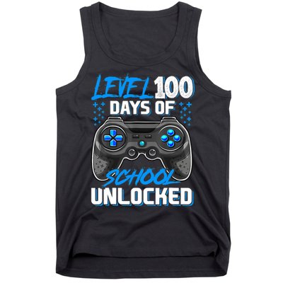 Level 100 Days Of School Unlocked Gamer Video Games Boys Tank Top