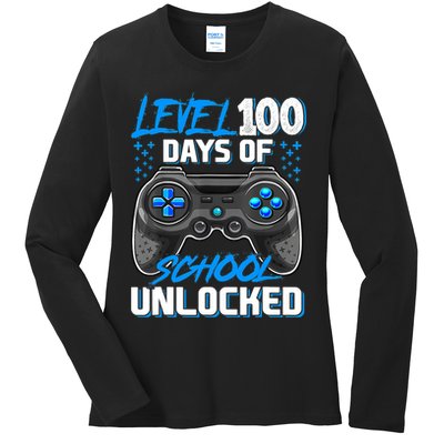 Level 100 Days Of School Unlocked Gamer Video Games Boys Ladies Long Sleeve Shirt
