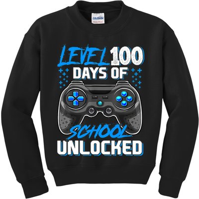 Level 100 Days Of School Unlocked Gamer Video Games Boys Kids Sweatshirt