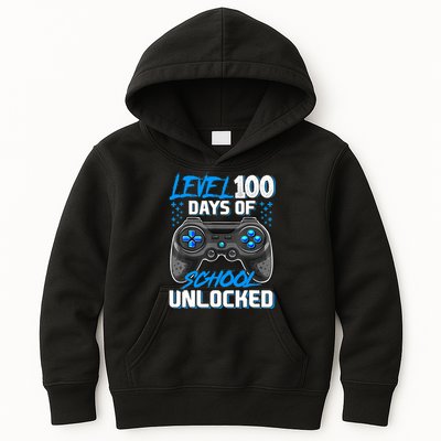 Level 100 Days Of School Unlocked Gamer Video Games Boys Kids Hoodie