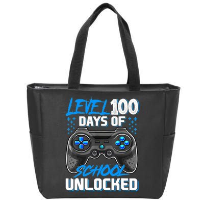 Level 100 Days Of School Unlocked Gamer Video Games Boys Zip Tote Bag