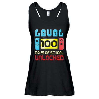 Level 100 Days Of School Unlocked Gamer Video Games Ladies Essential Flowy Tank