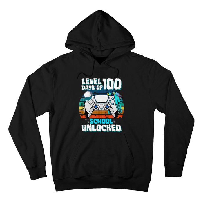 Level 100 Days Of School Unlock Teacher Student Boys Gamer Hoodie