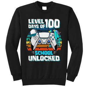 Level 100 Days Of School Unlock Teacher Student Boys Gamer Sweatshirt