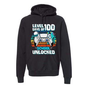 Level 100 Days Of School Unlock Teacher Student Boys Gamer Premium Hoodie