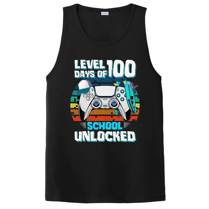 Level 100 Days Of School Unlock Teacher Student Boys Gamer PosiCharge Competitor Tank