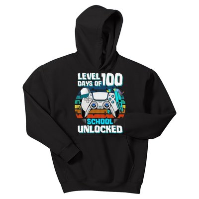 Level 100 Days Of School Unlock Teacher Student Boys Gamer Kids Hoodie